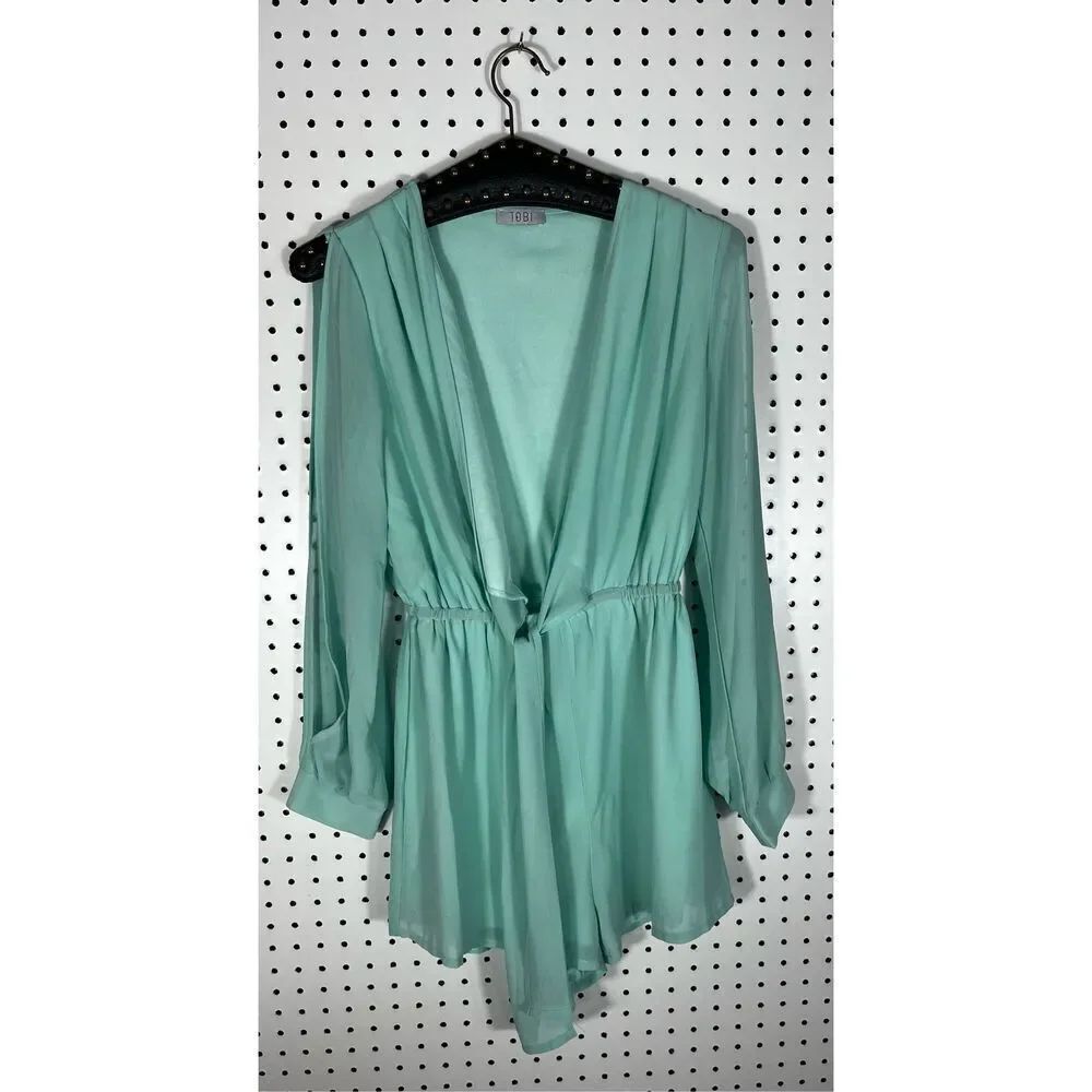 Tobi mint green romper mini dress